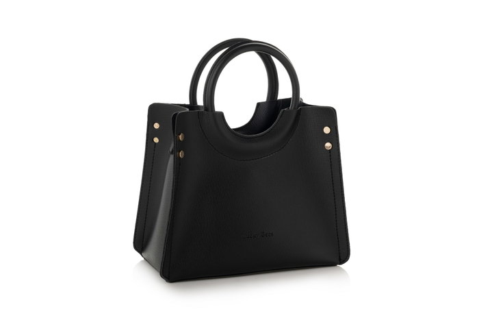 Lucky Bees 1229 Bolso Cruzado Mujer, Bolso de Cuero de Polivinilo, Elegante y Versátil, Color Negro, 28x13x22 cm